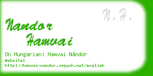 nandor hamvai business card