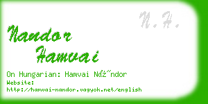 nandor hamvai business card